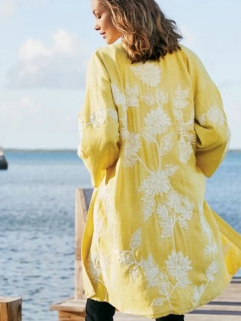Soft Surroundings Tattan Park Topper Yellow OS